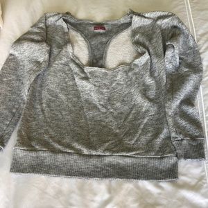 Grey Hard Tail, racer back sweat shirt.